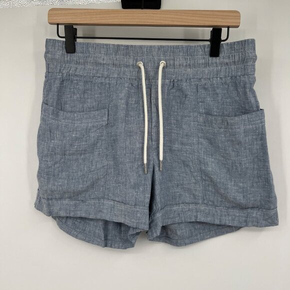Athleta Cabo Linen 4" Short chambray blue woman's size 4 - Picture 1 of 9